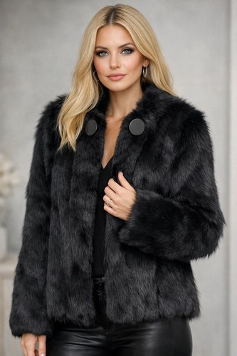 Genuine black fox fur jacket - fox,