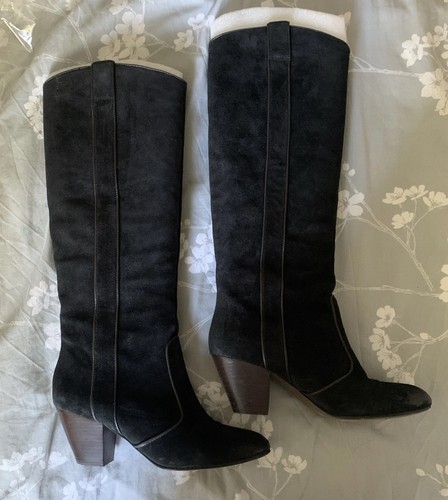 Black suede high boots ash - suede,