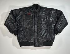 Vintage Turning Point Honda Jet Black Puffer Bomber Jacket Mens Size XXL Racing