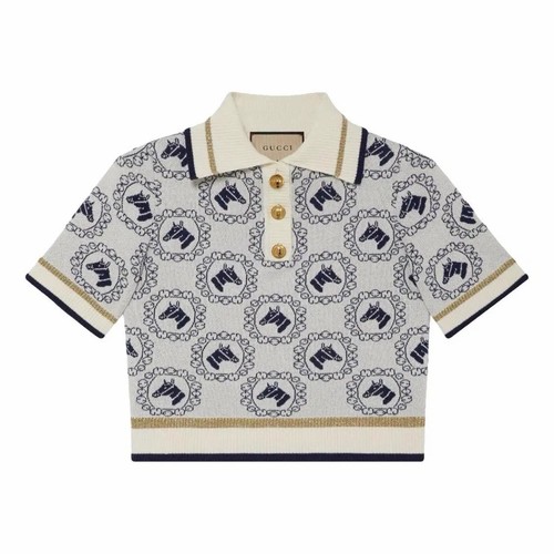 Gucci equestrian jacquard polo - gucci,