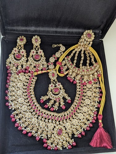 Red asian bridal jewellery - red,