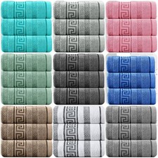 3 Pack Greek Border Premium Egyptian Cotton Hand Towels 50 x 90 cm Soft Thick