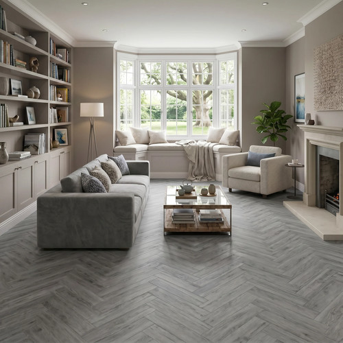 Azure grey herringbone spc - azure,