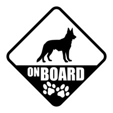 German Shepherd On Board Paw Sign Vinyl Decal Sticker Art Wall Car 19 Colours