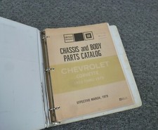 1973-1974 Chevy Corvette Chassis & Body Parts Catalog Manual Sting Ray