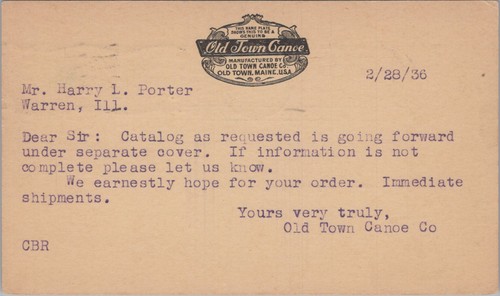 1936 old town - town, canoe
