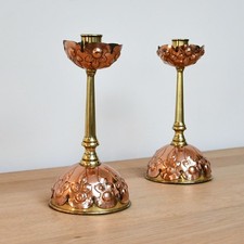 Pair arts crafts brass - pair,