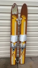 Vintage Wooden Water Skis – Nash "Gold Cup" – 1970s/80s Classic Pair