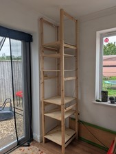 IKEA Ivar Wooden Shelving Unit 6 Shelves 2 Uprights 1 Cross Brace