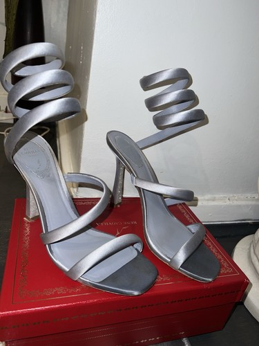 Rene caovilla silver satin - rene,