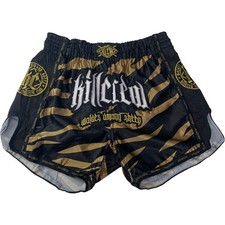 Kill Crew Wrestling Boxing Shorts Black Gold Striped Design Mens XXL