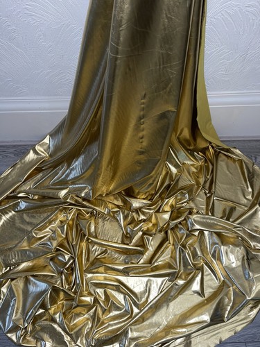 Gold nylon lame - gold, dress