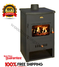 Wood Burning Stove Back Boiler Fireplace Prity K1CP W8  Cast Iron Top 6+7kw.