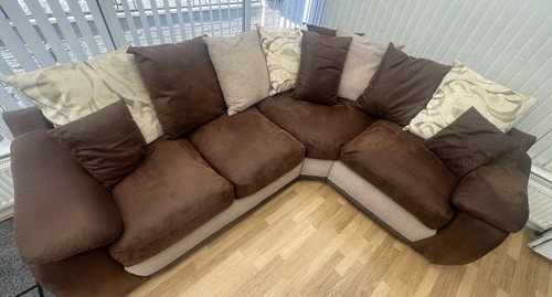 Brown beige faux suede - brown/beige,
