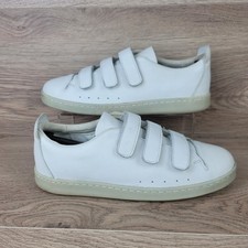 Clarks Mens Nathan Straps White Leather Casual Trainers Size UK 7.5 D EU 41.5