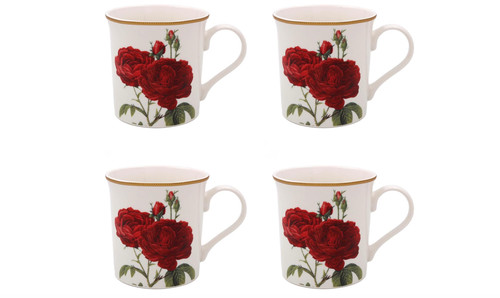 Red rose design mugs 300ml - 4,