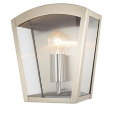 Litecraft Hamble Wall Light Outdoor IP44 Rated Curved Lantern - Stainless Steel
