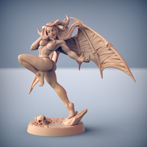 Succubus demon pinup topless - demon,