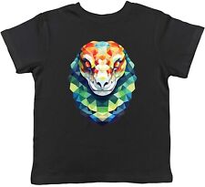Geometric Snake Kids T-Shirt Reptile Serpent Face Pet Childrens Boys Girls Gift