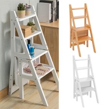 Wooden 2-In-1 Chair Ladder