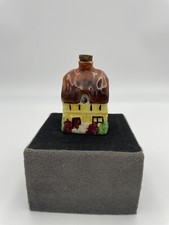 Vintage England Empire Ware Tudor Series Cottage Tiny Jar  W/cork Top.