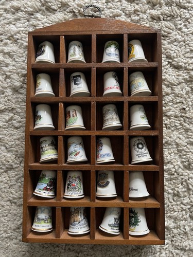Thimble display case with - thimble,