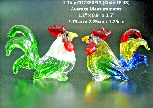 Miniature glass chicken - glass,