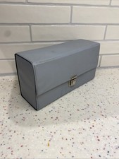 Small Vintage Cassette Tape Storage Box, 12 Preowned Grey