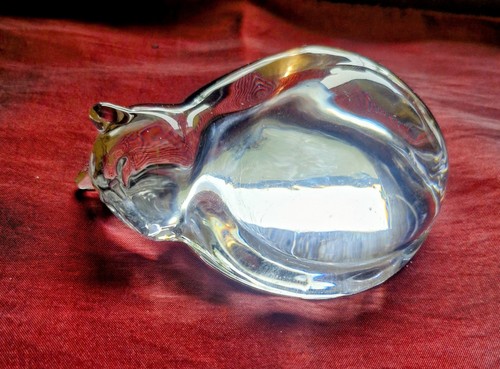 Vintage clear glass cat - clear,
