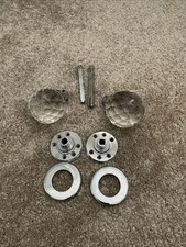Crystal Glass Door Knob  Pair Chrome Handles Round