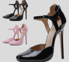 Crossdresser Nightclub Buckle High Heels Shoes Drag Queen Stiletto Sandals Pumps