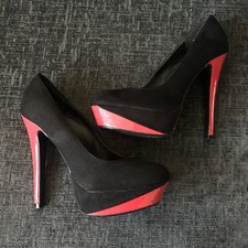Ultra-high Heel Sexy Platform Stiletto NEW LOOK Black & Red Shoes Pole Dance 5