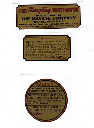 Maytag gas engine decal - maytag,