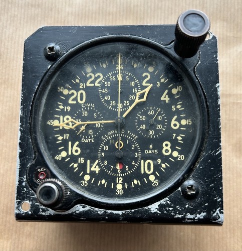 Ww2 aircraft panel clock - aircraft,