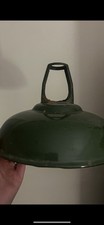 Vintage Coolicon Style Racing Green Enamel Light Shade Industrial Factory