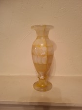 "Vintage Checkered Onyx Vase"
