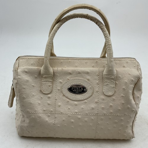 Furla cream ostrich - cream, embossed