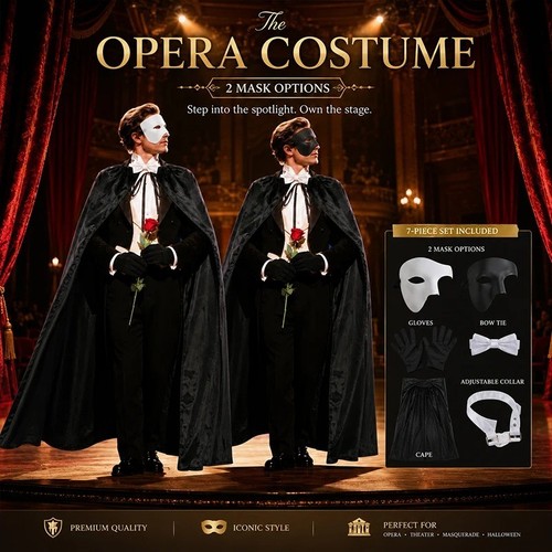 Phantom masquerade costume set - phantom,
