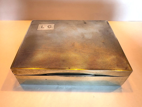 Sterling silver cigarette box - silver,