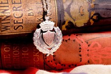 Antique 1913 fob medal pendant - fob,