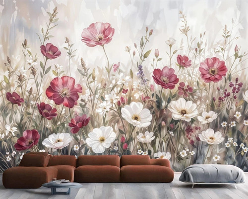 Peony flower wall - mural, rich