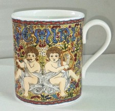 Vtg Royal Worcester Gemini ZODIAC MUG Fine Bone China 3⅝" Twins Astrology 1991