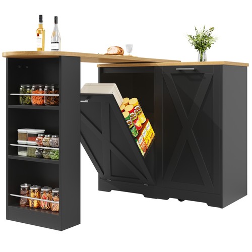 Multifunctional black kitchen - multifunctional,