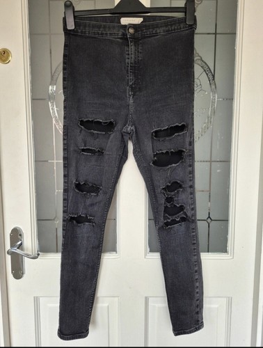 Topshop joni black ripped - joni,
