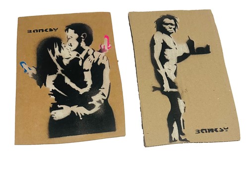 Banksy cardboard artworks - banksy,