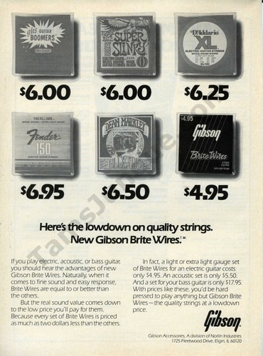 1983 gibson guitar strings - gibson,
