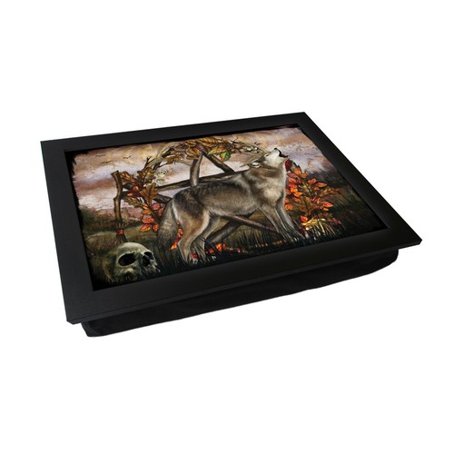 Gothic wolf lap tray - gothic,