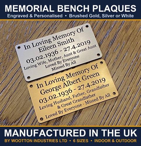 Memorial bench plaque - memorial, name