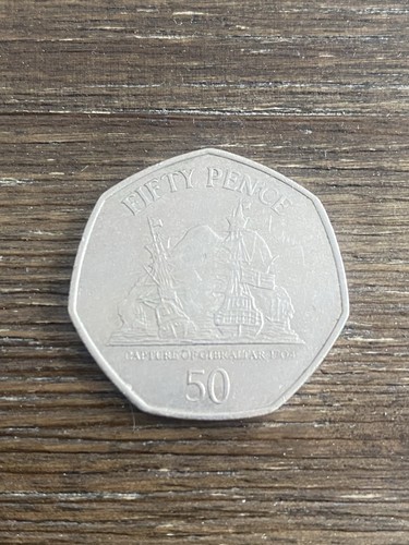 2008 gibraltar 50p fifty - fifty, pence
