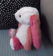 Jellycat Original Bashful Patchwork Coralia Bunny Pink Soft Toy ~ BAS3PWP ~ BNWT